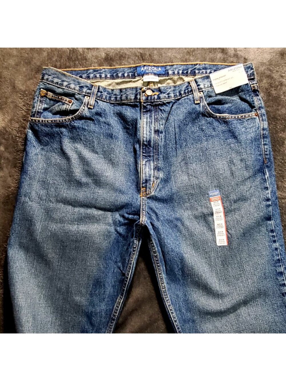 Arizona Jean Co. Mens Original Straight Jeans Medium Stone 42X36 Straight Leg - Picture 10 of 12